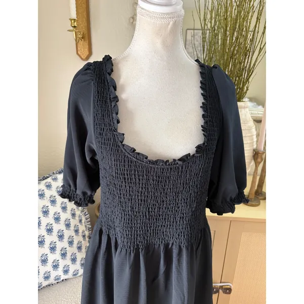 Hill House The Louisa Nap Dress In Black Size Large - Image 3