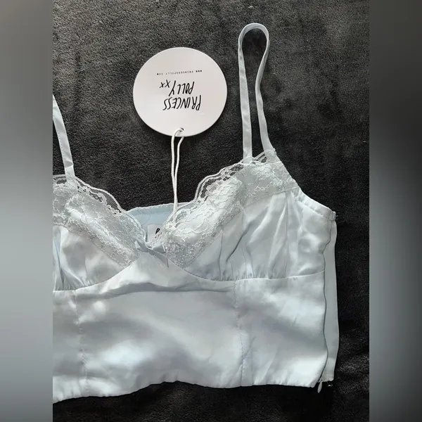 Princess Polly Old School Love Crop Top in Blue Size 0 New with tag - Image 12