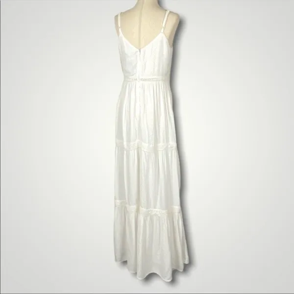 Joie Tiered Maxi Dress Rayon White. Texture Adjustable Straps. Size:S - Image 2