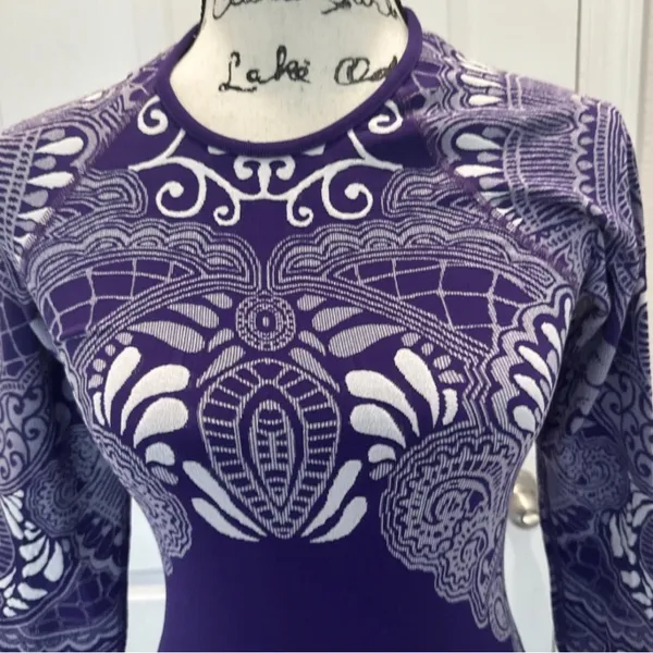 ATHLETA Purple Long-Sleeve Patterned Women's Top - Image 2