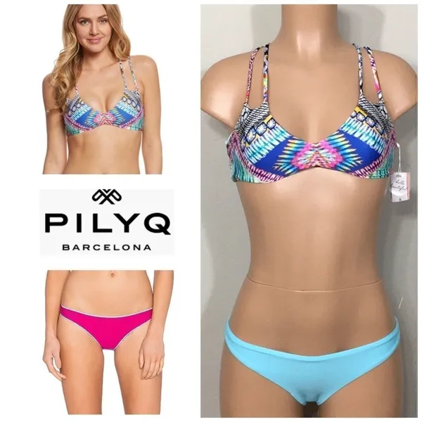 PILYQ multicolored reversible bikini set. NWT - Image 2
