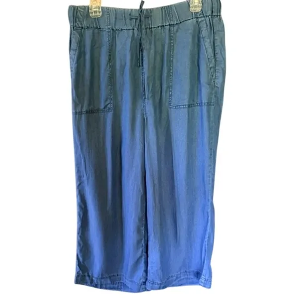 TXS by Thread & Supply Wide Leg Crop Pants Medium Wash Lyocell Size L NWT - Image 2