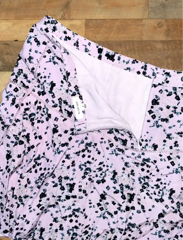 Aritzia Sunday Best Women’s Size 6 Clover Purple Zelda Mini Skirt • Floral Lined - Image 6