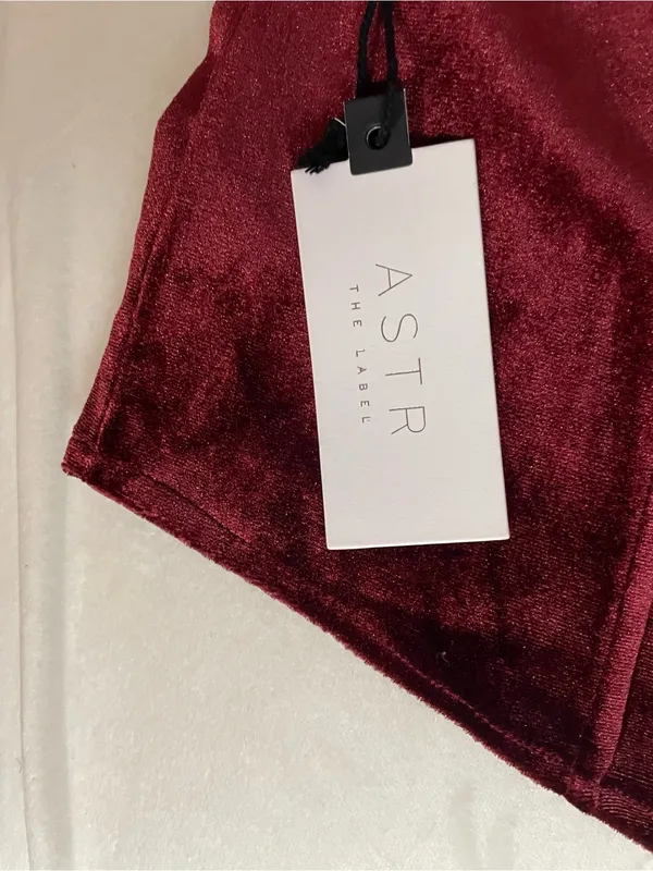 Astr The Label NWT Velvet Corset Cami Top Burgundy Wine Size XL - Image 4
