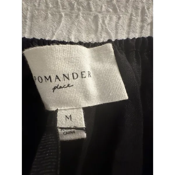 Pomander Place Ares Dress Linen Puff Short Sleeve Mini Black Size Medium - Image 8