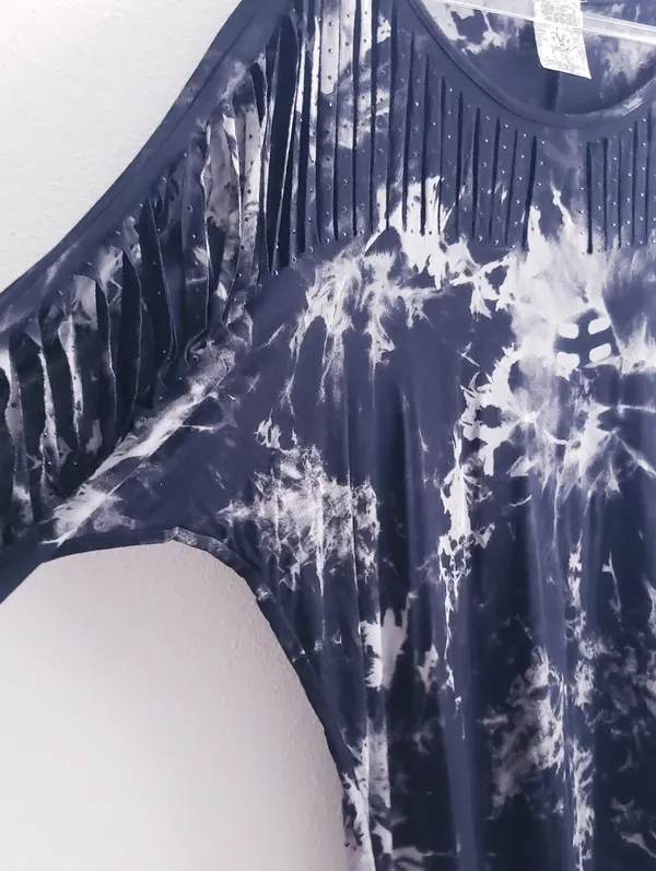 Vocal Laser Cut Tie Dye Long Sleeve Top - Image 5