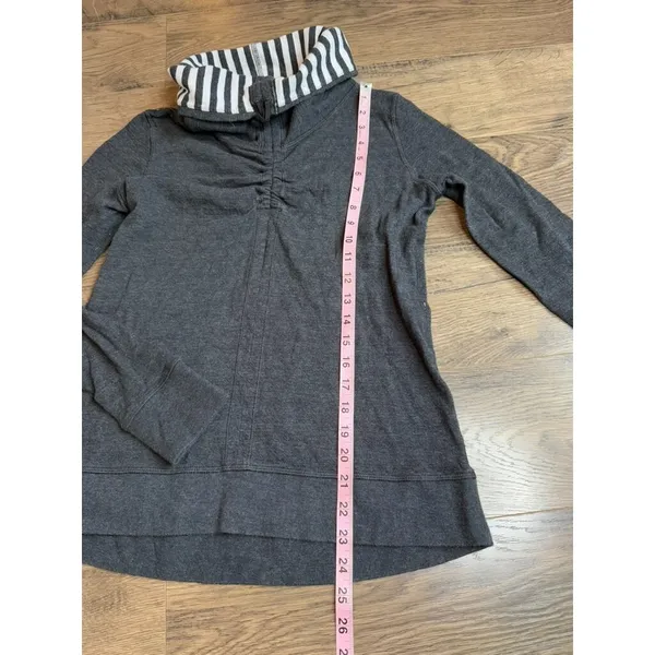 Lululemon In A‎ Cinch Long Sleeve Heathered Reversible mock neck sweatshirt sz 6 - Image 3