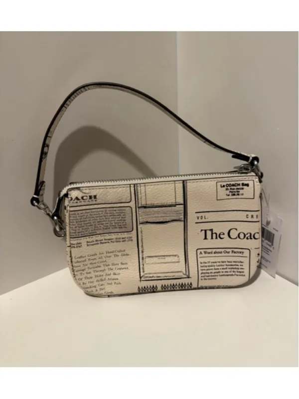 NEW Coach Newsprint Heritage Bundle Nolita 19 + Large Corner Zip Wristlet NWT - Image 3