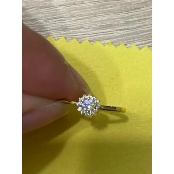 14k Gold Filled Micro Simulated Diamond Sunflower Ring‎ Size 7 - Image 12