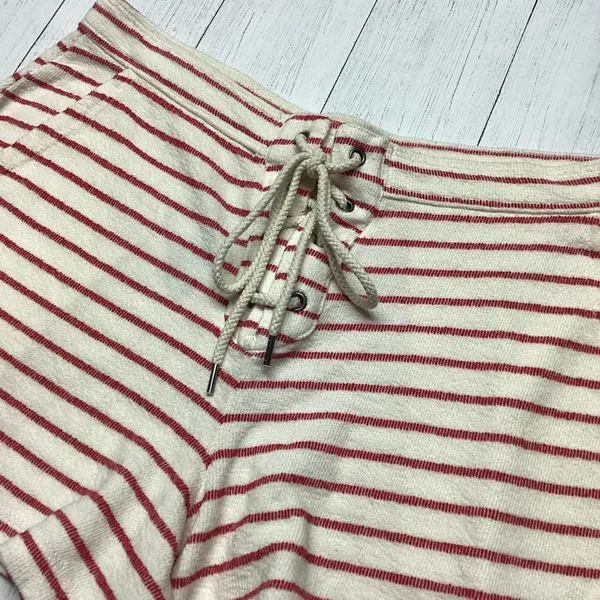 NWT aerie Red and Ivory Striped Shorts Size Medium - Image 2