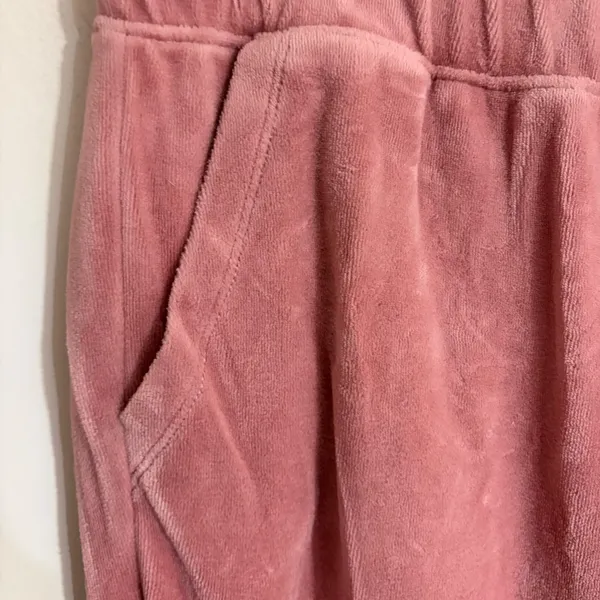 Banana Republic Womens Velour Joggers Pink Elastic Waist Lounge Pants Large - Image 2