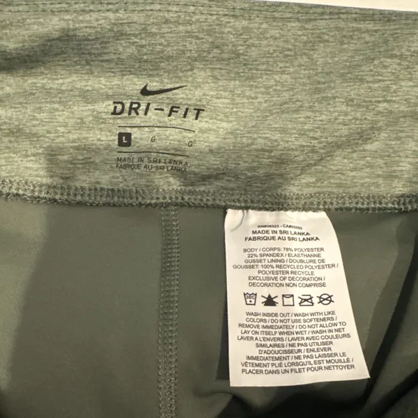 Nike Dri Fit 3/4 Length Compression Tights Pants Women's Large Green Running Gym - Image 3