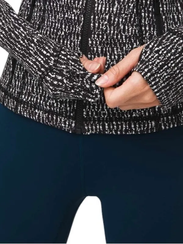Lululemon Define Jacket Zip Front‎ Knotted Jacquard Black White Women’s size 6 - Image 5
