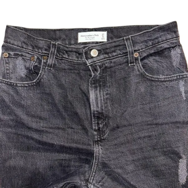 Abercrombie & Fitch The 90's Straight Ultra High Rise Distressed Denim Jean - Image 4