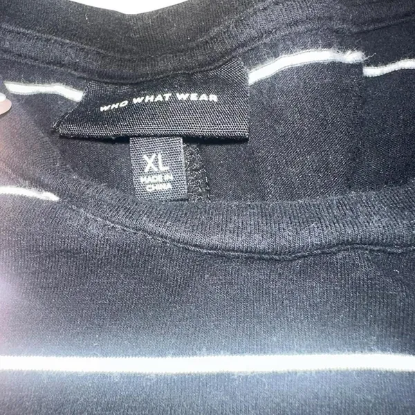 Women's Black and Navy‎ T-shirt - Image 3