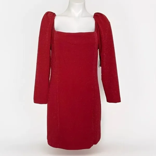 NEW 1. State RED Dress LARGE stretch cocktail party - Image 5