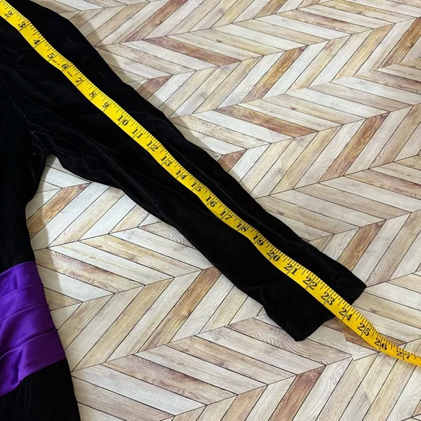Jessica McClintock Gunne Sax Dress 11/12 Black‎ Velvet Purple Satin 80s HCO Prom - Image 9