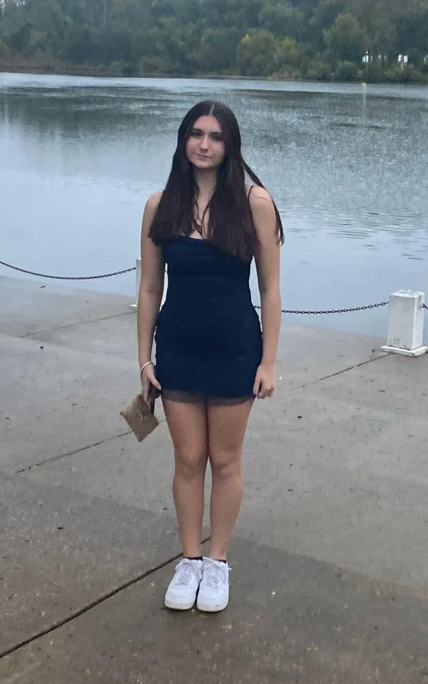 Windsor Blue Rhinestone Hoco Dress - Image 2
