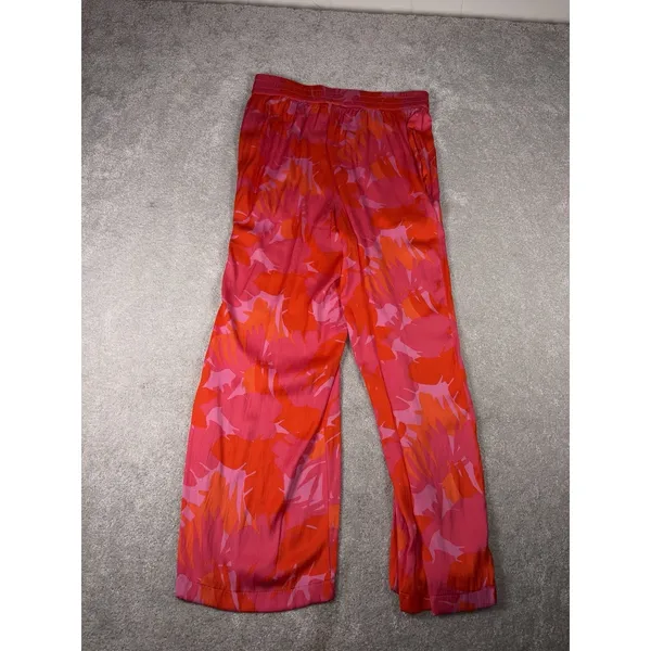 maison d' amelie pants pink Red palm tropical‎ print pants Medium Wide Leg Flowy - Image 5