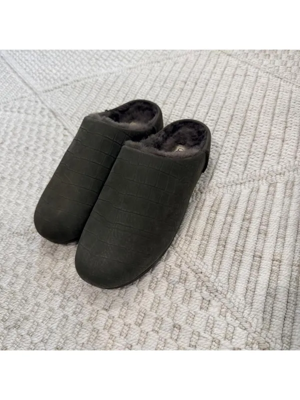 UGG Elea Embossed Slip-On Clogs in Dense Smoke - Image 5