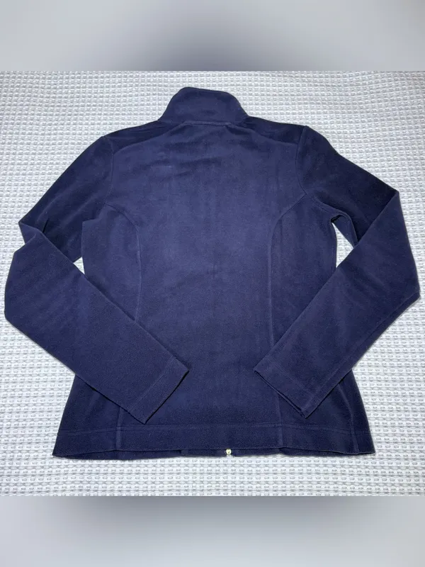 LILLY PULITZER Fleece Sweater Jacket Women Small Blue Full Zip Pockets Stretch - Image 8
