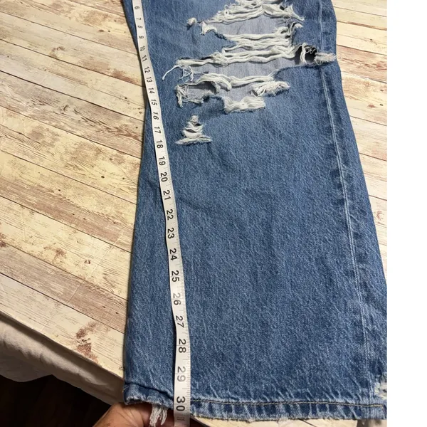 American Eagle Ex-Boyfriend Jeans Distressed 20 35W Low Rise Stretch Waistband - Image 6