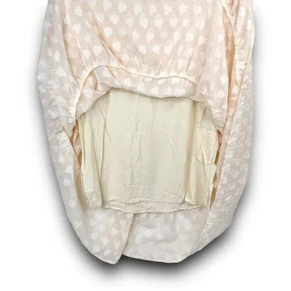 Aaron & Amber Casual Short Sleeve Ruffle Babydoll Dress Knee Length Cream Small - Image 5