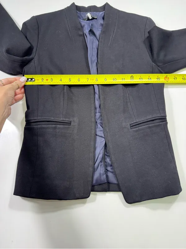 J. Crew Collarless Black Single-Breasted Tailored Blazer - Image 4