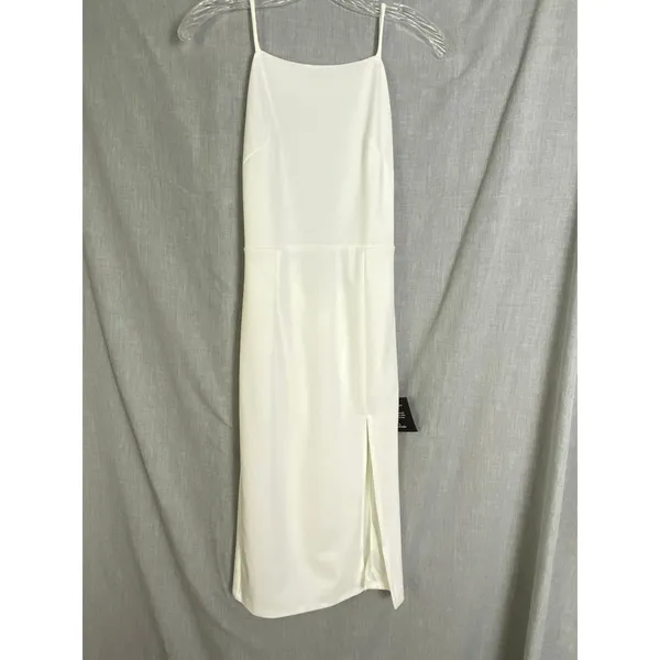 NWT‎ Lulus White Backless Slit Party Dress LWD Formal S - Image 5