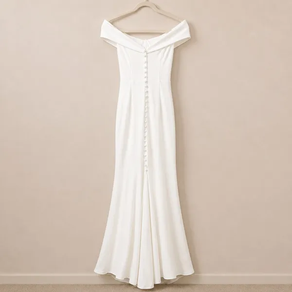 Lulus Luxe Bridal NWOT Arienne White Off-the-Shoulder Mermaid Maxi Wedding Dress - Image 7