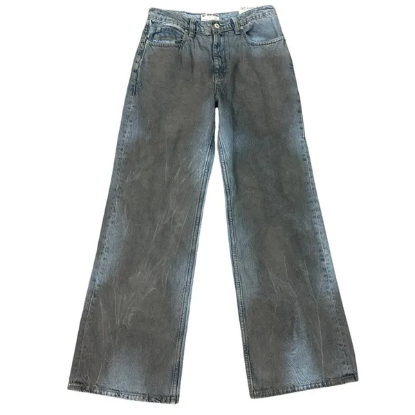 Free People Tinsley Baggy High Rise Jeans 90s Grunge Dirty Wash NWT 27 Short - Image 7