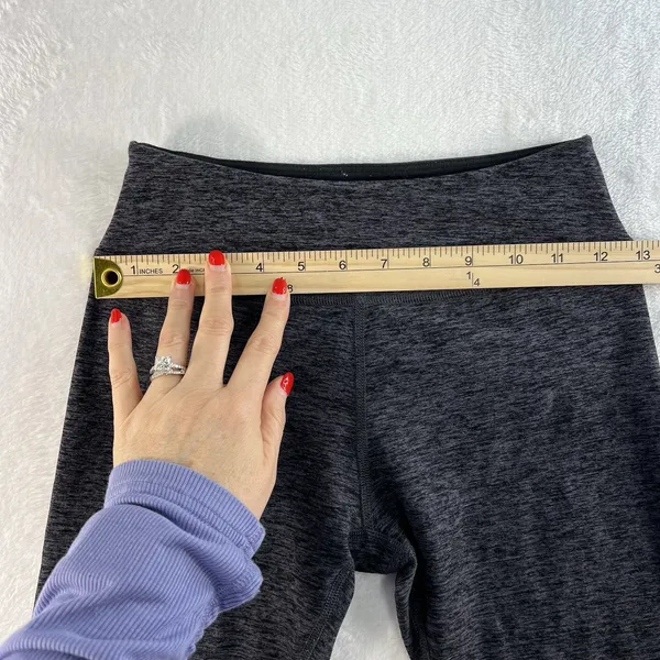 Beyond Yoga S Small‎ Space-Dye Strappy Hem Ballet Leggings Black Steel SM15AW - Image 10