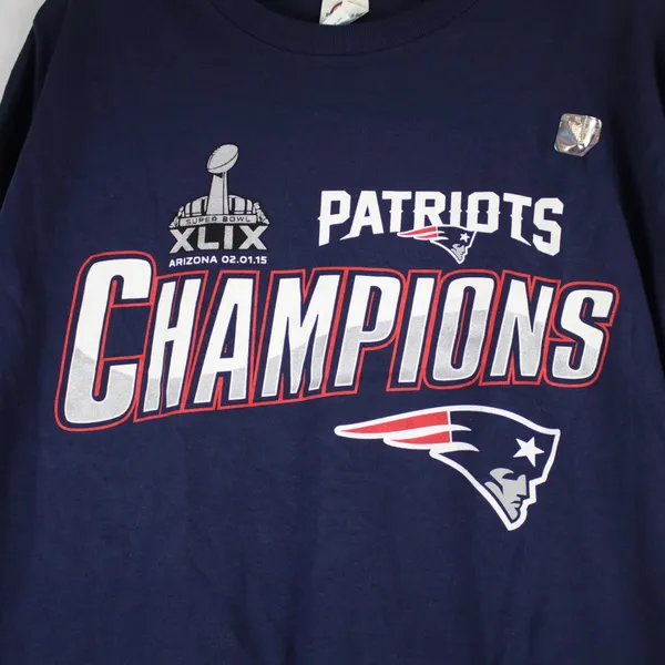 NFL 2004 New England Patriots Blue Super Bowl Champions T-Shirt Adult Size XL - Image 3