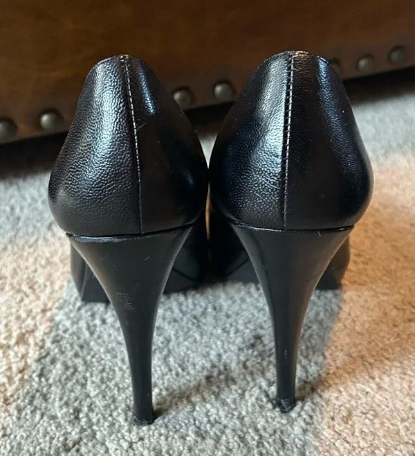 Michael Shannon Black Leather Pumps size 8 - Image 3