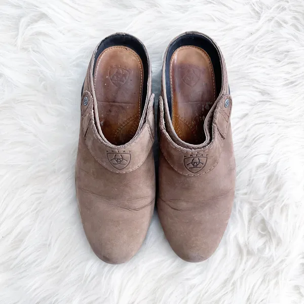 Ariat Brown Leather Sport Clog Slip On Slingback - Image 2