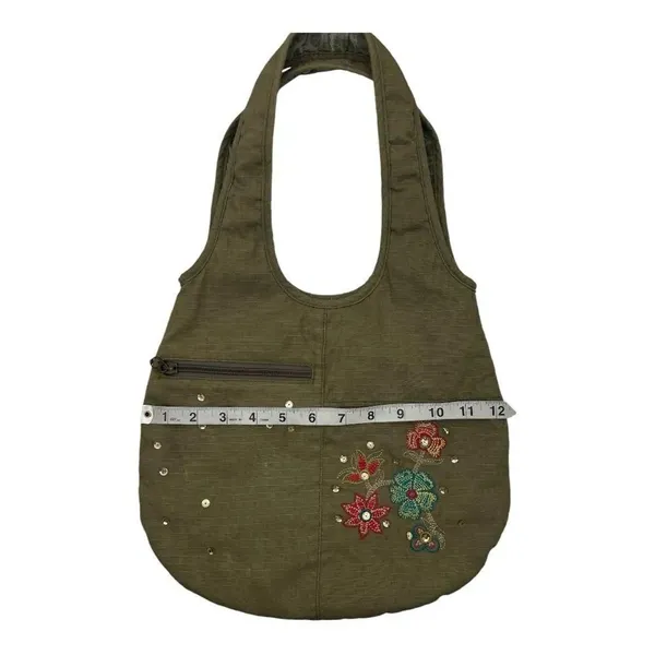 Boho army green bag with no brand - Image 3