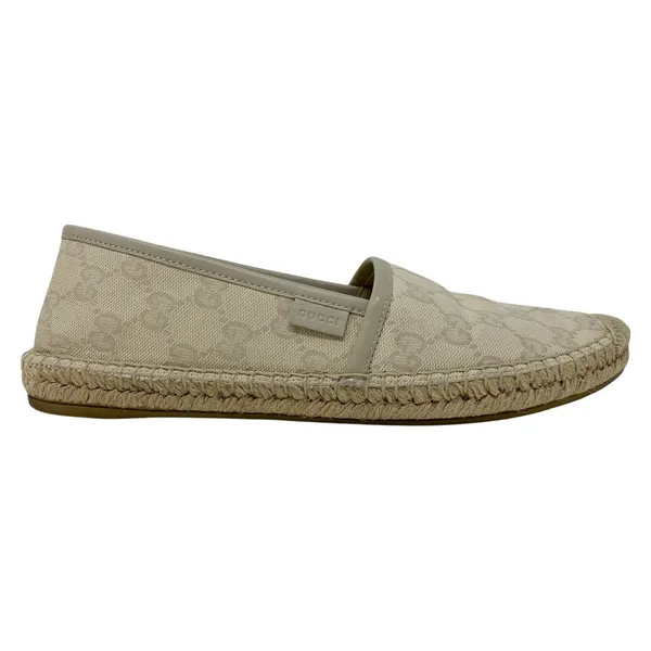 Gucci GG Supreme Monogram Canvas Espadrille Flats Cream Beige EU 37.5 - Image 4