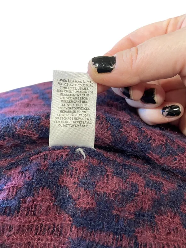 Caslon Southwestern Print Fringe Cardigan Navy Blue Size L Western Coastal Boho - Image 5