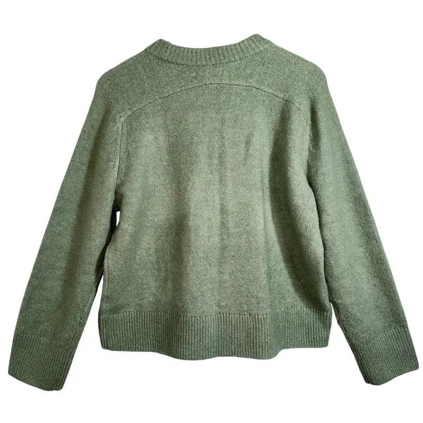 Abercrombie & Fitch Green Wool Blend Soft Knit Pullover Crew Neck Sweater Size M - Image 3