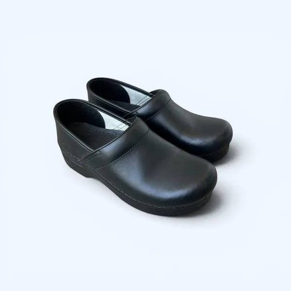 Dansko Professional Black Leather Clogs Womens EU 38 US 8 Comfort Shoes - Image 2