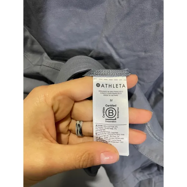 Athleta Muscle Tank Women Medium Blue Gray Cotton Blend Activewear Gym‎ Top - Image 5