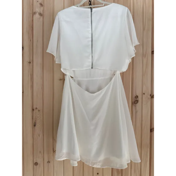 NWT Lulus Blissful Love Ivory Cutout Mini Skater Dress Party Night Out Flowy M - Image 4