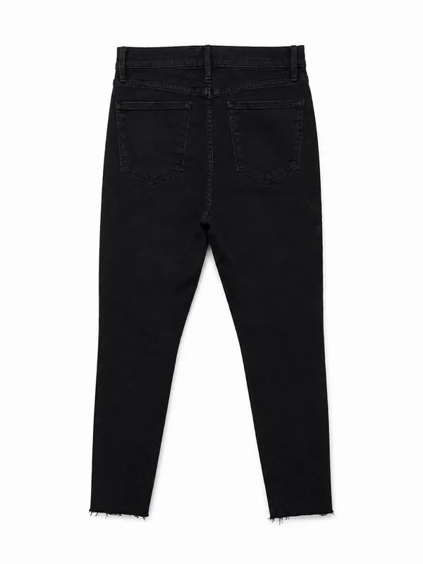 FRAME Ali High Rise Cigarette Jeans Women’s 29 Black Raw Hem Made USA - Image 4