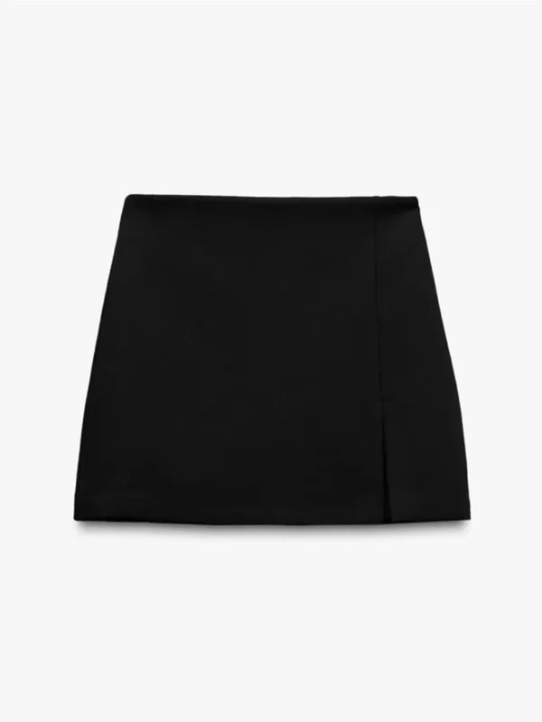 Zara Split Hem Black Mini Skort - Image 2