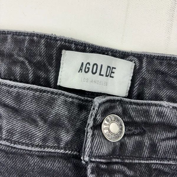 AGOLDE Jeans Womens 31 Gray Charcoal Wash High Rise Straight Stretch Denim - Image 2