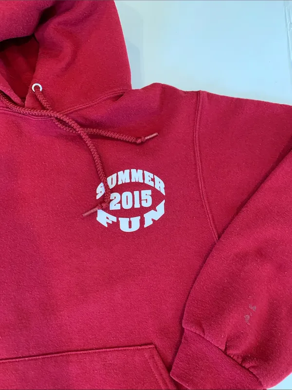 Jerzees Women’s Small Unisex Style Red Summer 2015 Pullover Hoodie Hooded Sweatshirt - Image 2
