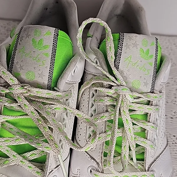 Adidas 80's retro slam court white green stars sneakers shoes sz 9 just dirty - Image 4