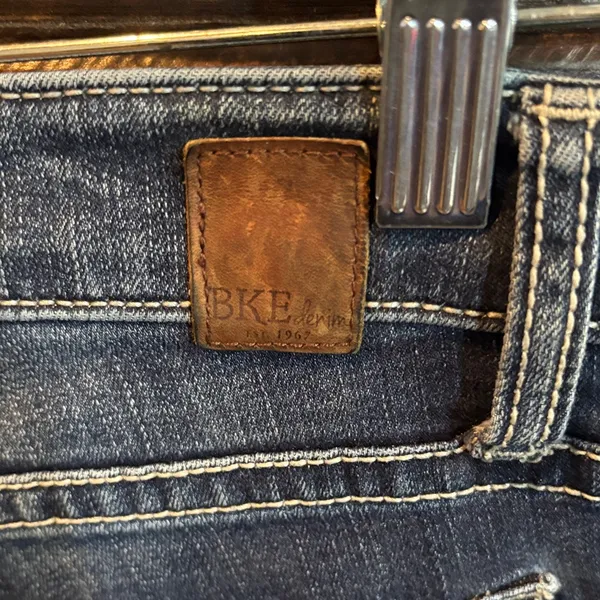 BKE Blue Denim Jeans with Frayed Hems - Image 3