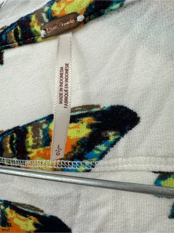 Free People Women's Ready Set Sail Tie-Front Butterfly Print Shirt Size Large - Image 4