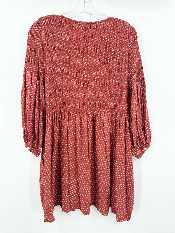 Madewell Easy Smocked Long Sleeve Mini Shift Dress Tiny‎ Daisy Size Small - Image 3